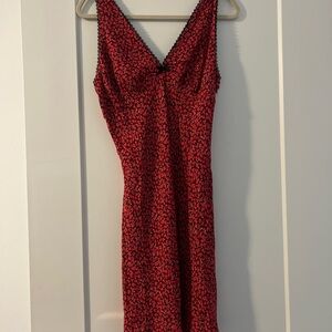 Elegant Red Floral Dress